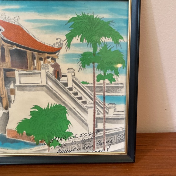 ☘️RARE! 1965 SIGNED VTG Framed Art Print with Black Frame - Picture 3 of 7